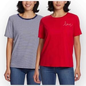 Ella Moss Women’s Ultra Soft Perfect Tee, 2-Pack, Size XXL 874